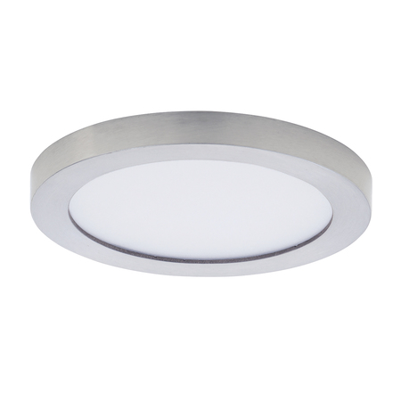 MAXIM Chip 1-Light 5.25" Wide Satin Nickel Flush Mount Light 57690WTSN